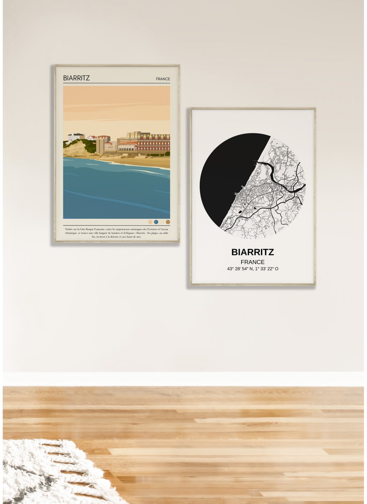 Affiche ville Biarritz Vintage