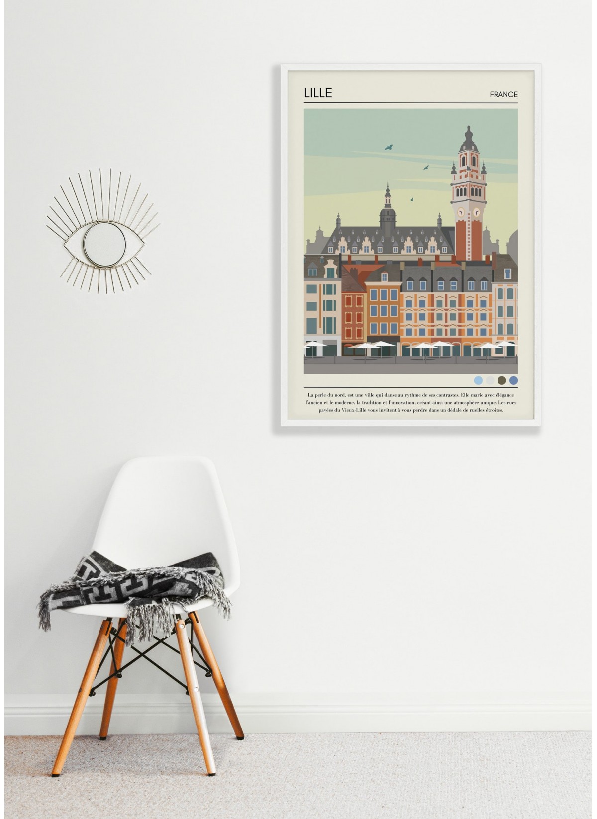 Affiche ville Lille Vintage