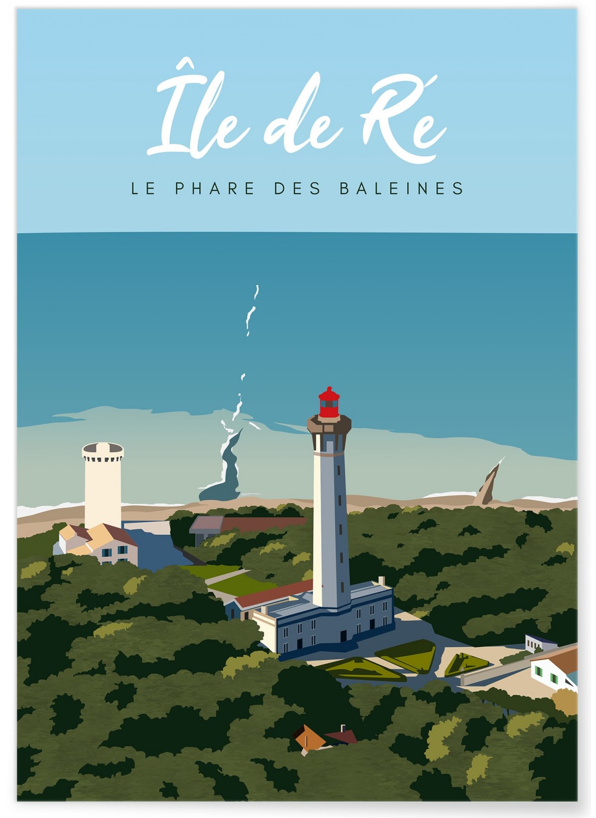 Affiche Ile de Ré - Le phare des baleines