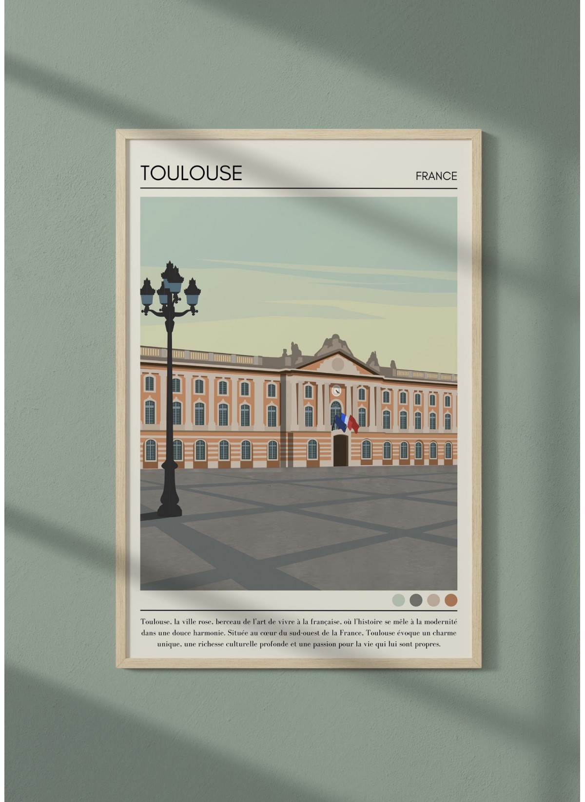 Affiche ville Toulouse Vintage