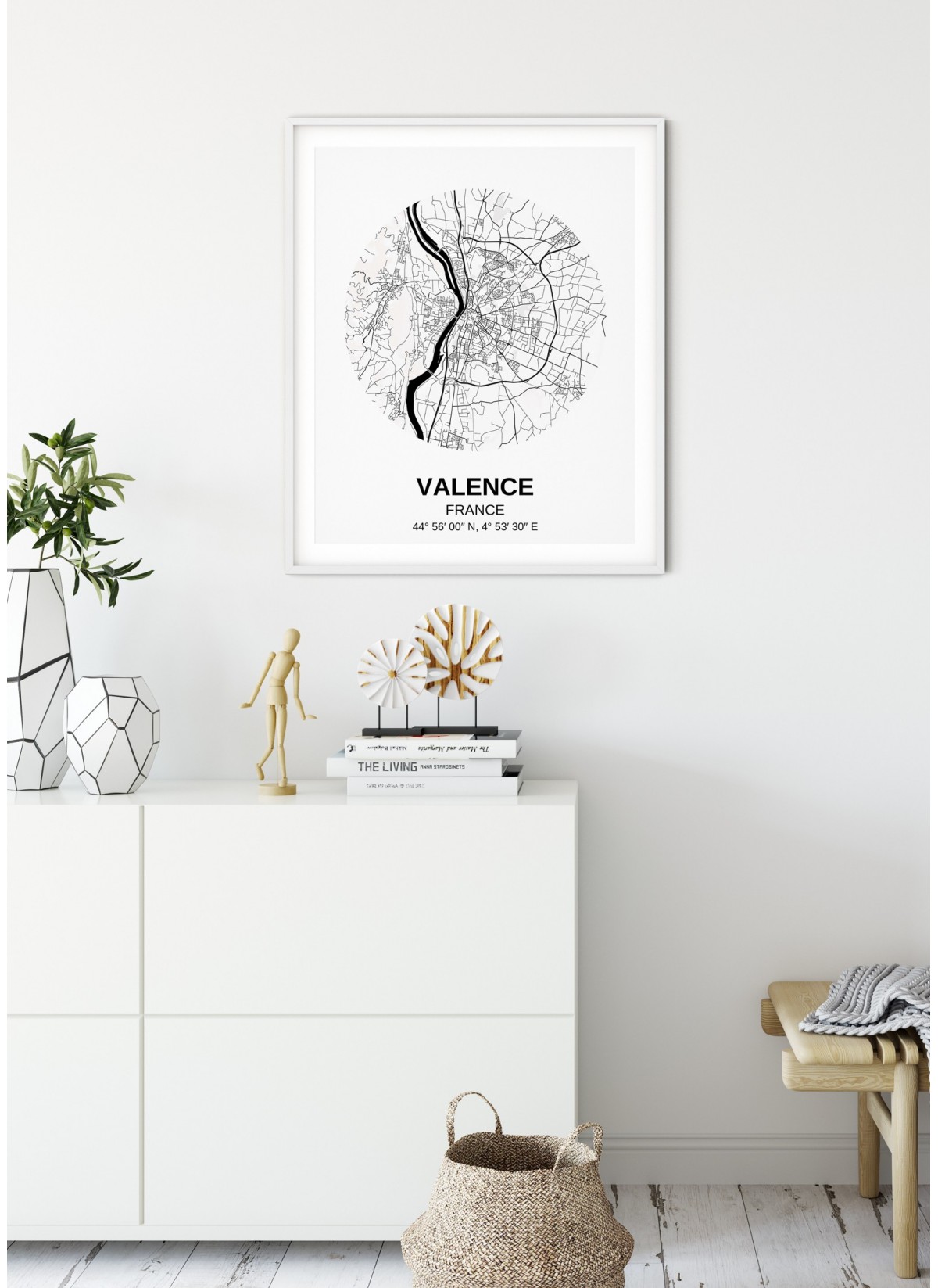 Affiche carte de ville de France, Valence | L’Afficherie
