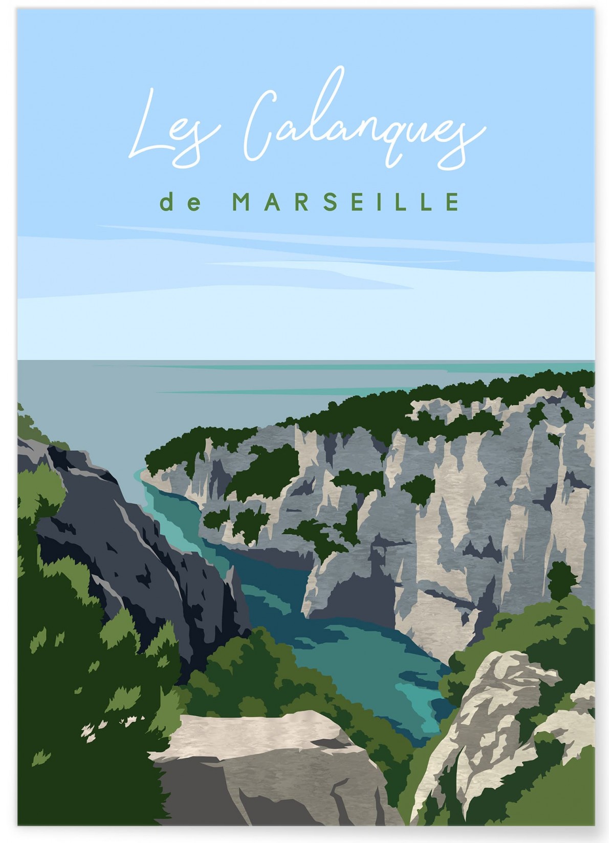 Affiche Les calanques de Marseille