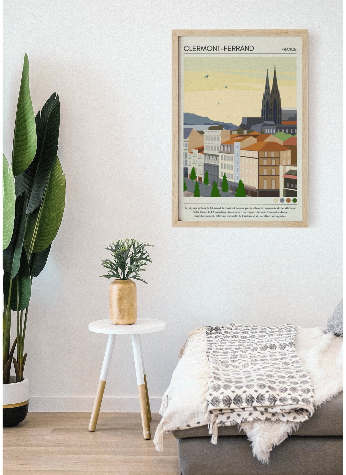 Affiche ville Clermont-Ferrand Vintage