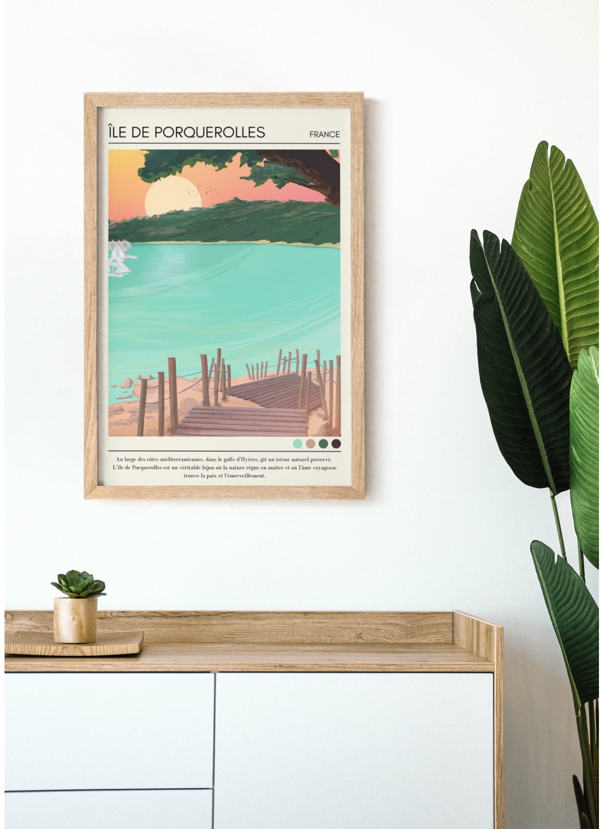 Affiche Île de Porquerolles Vintage