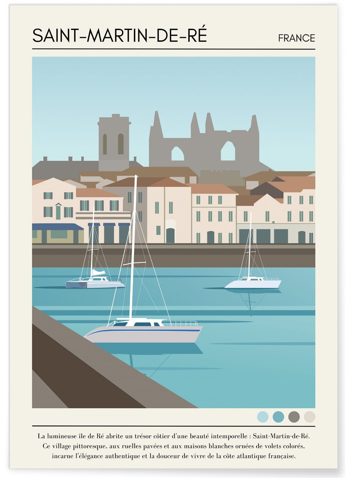 Affiche ville Saint-Martin-de-Ré Vintage