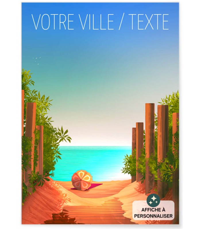 affiche personnalisée plage, impression affiche |  L’Afficherie