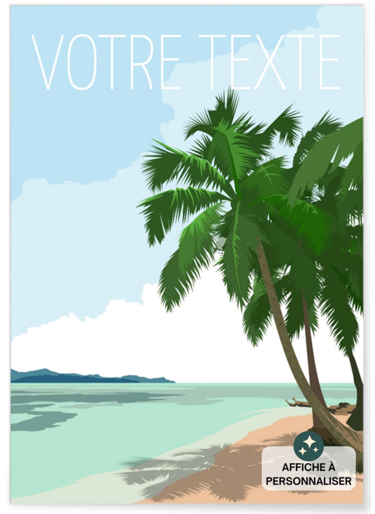 Affiche personnalisée plage, poster personnalisé |  L’Afficherie