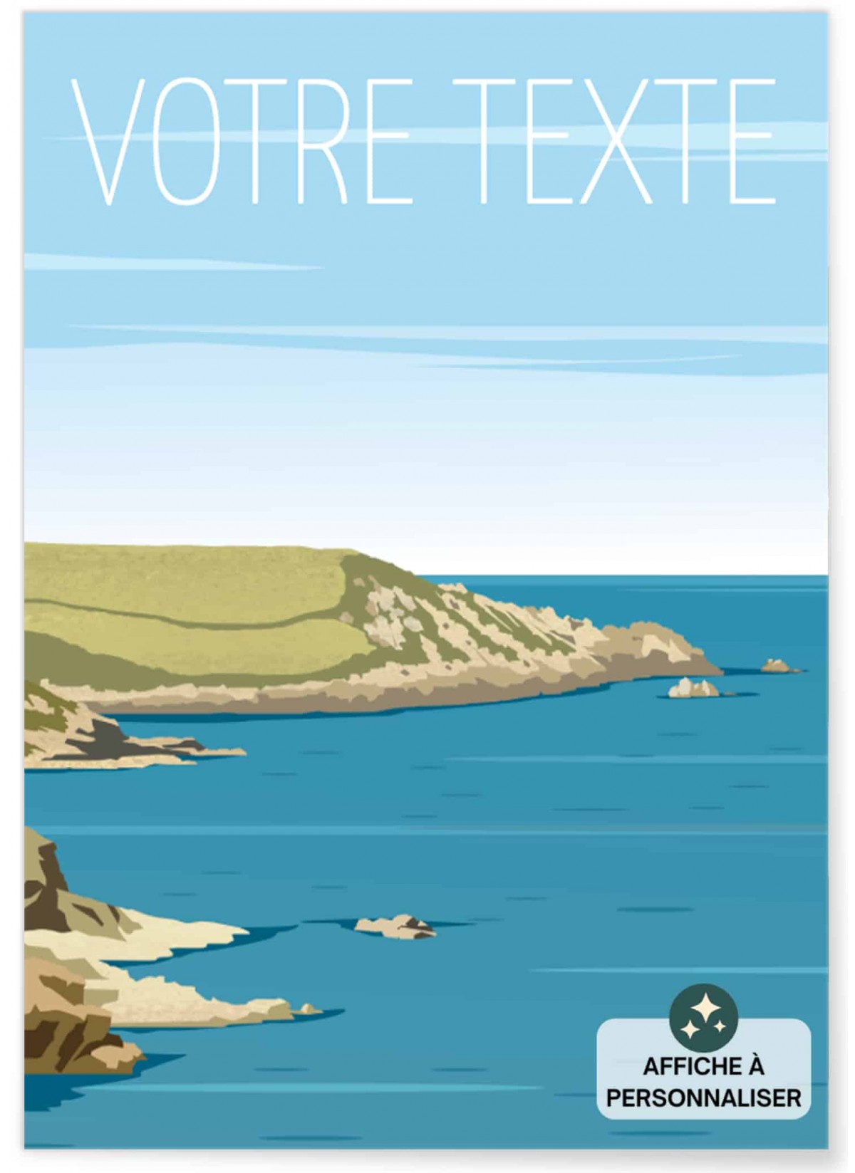 Affiche personnalisée plage, poster personnalisé |  L’Afficherie