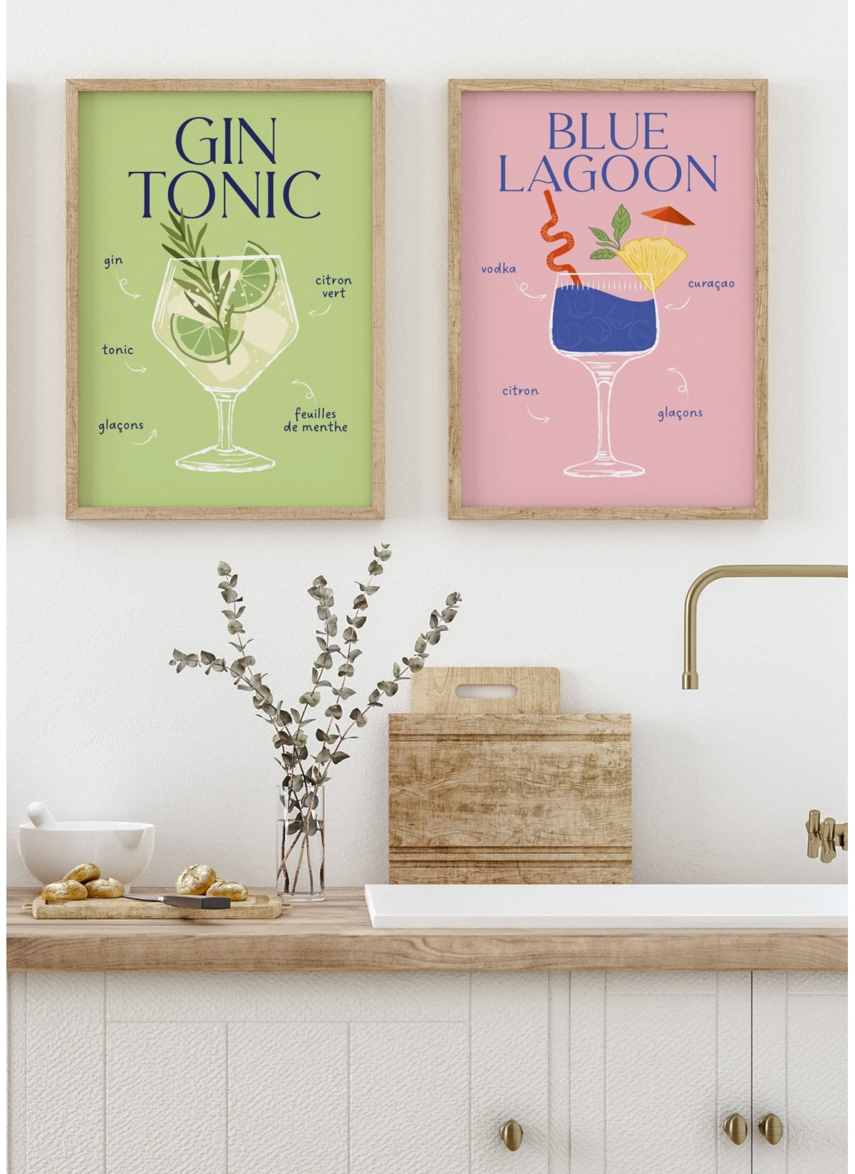 Affiche Cocktail Blue Lagoon 2