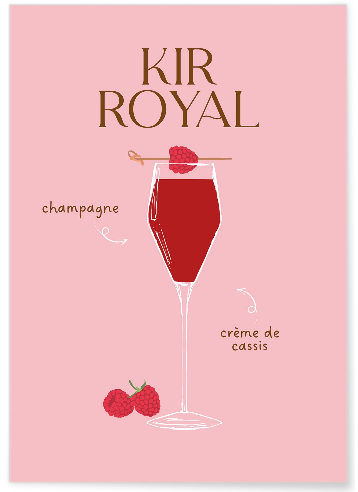 Affiche Cocktail Kir Royal 2