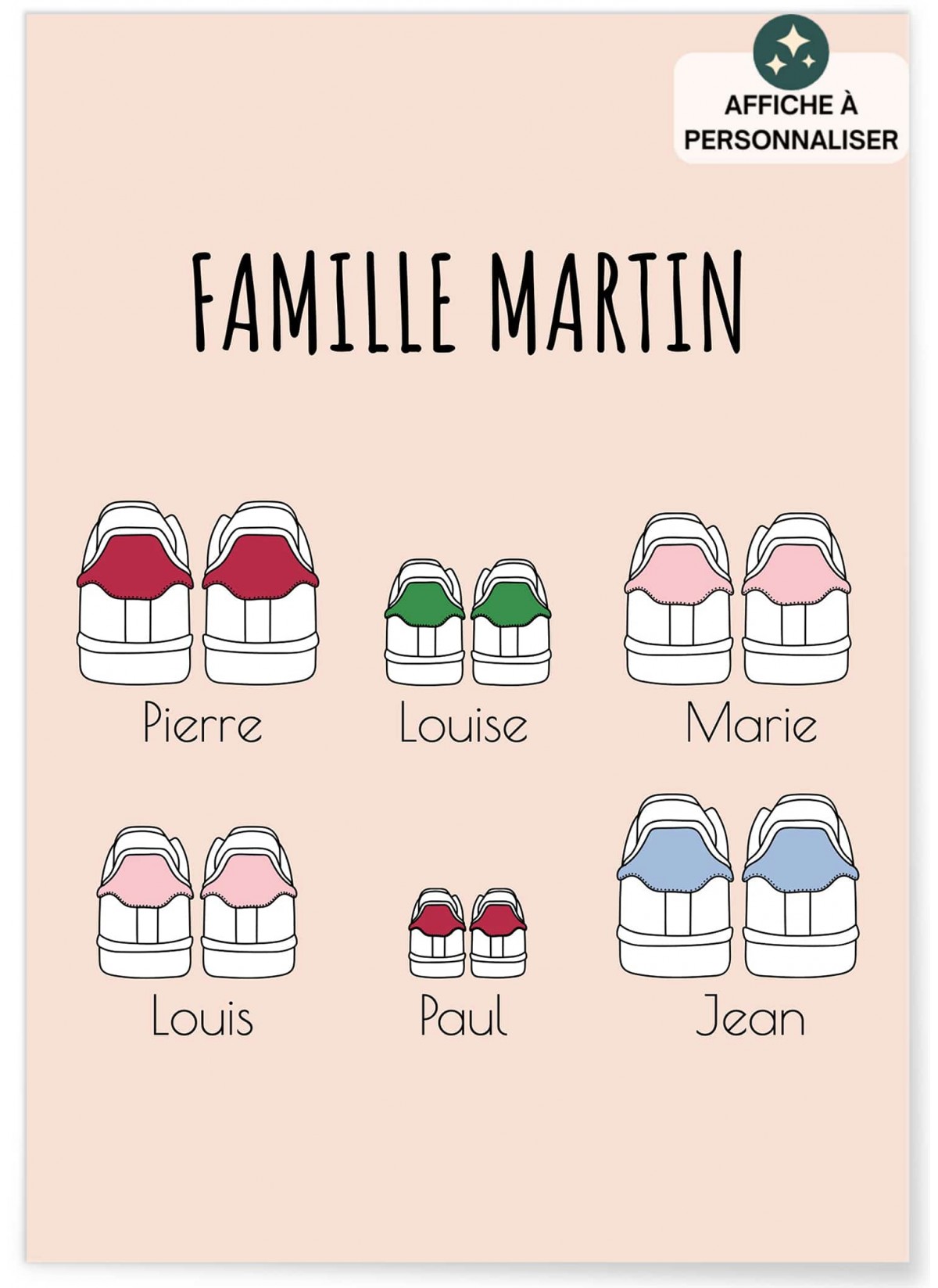 Affiche à personnaliser Famille baskets 2| L’AFFICHERIE