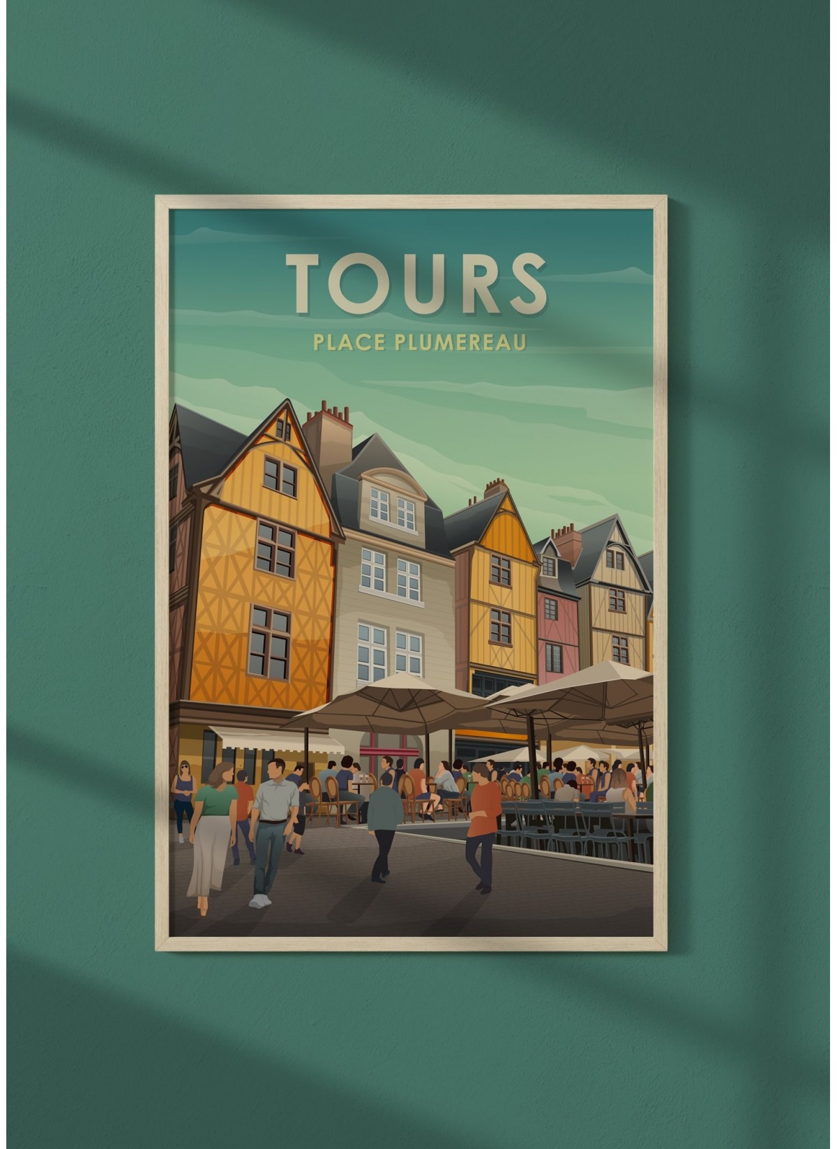 Affiche ville Tours - Place Plumereau 2
