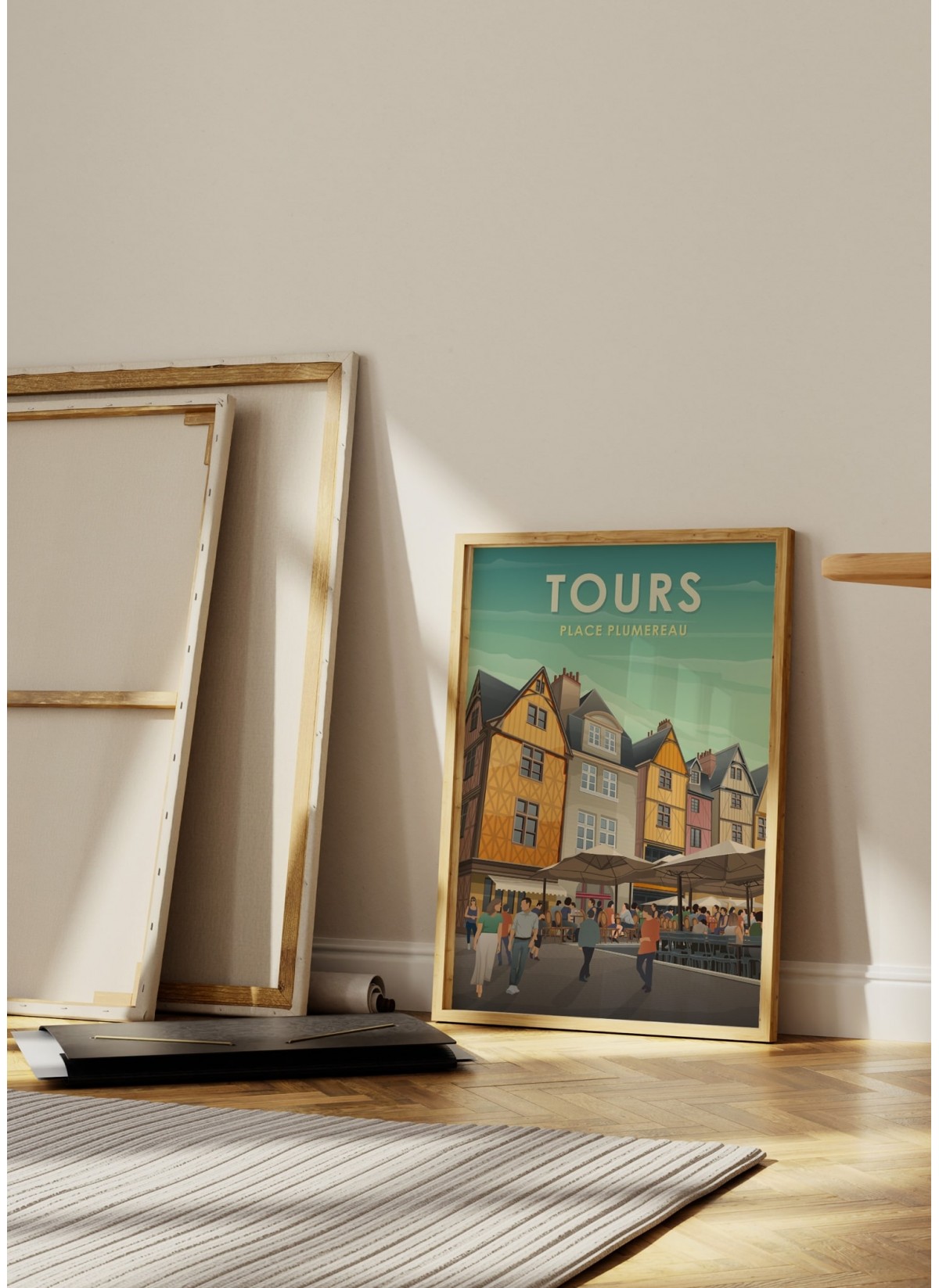 Affiche ville Tours - Place Plumereau 2