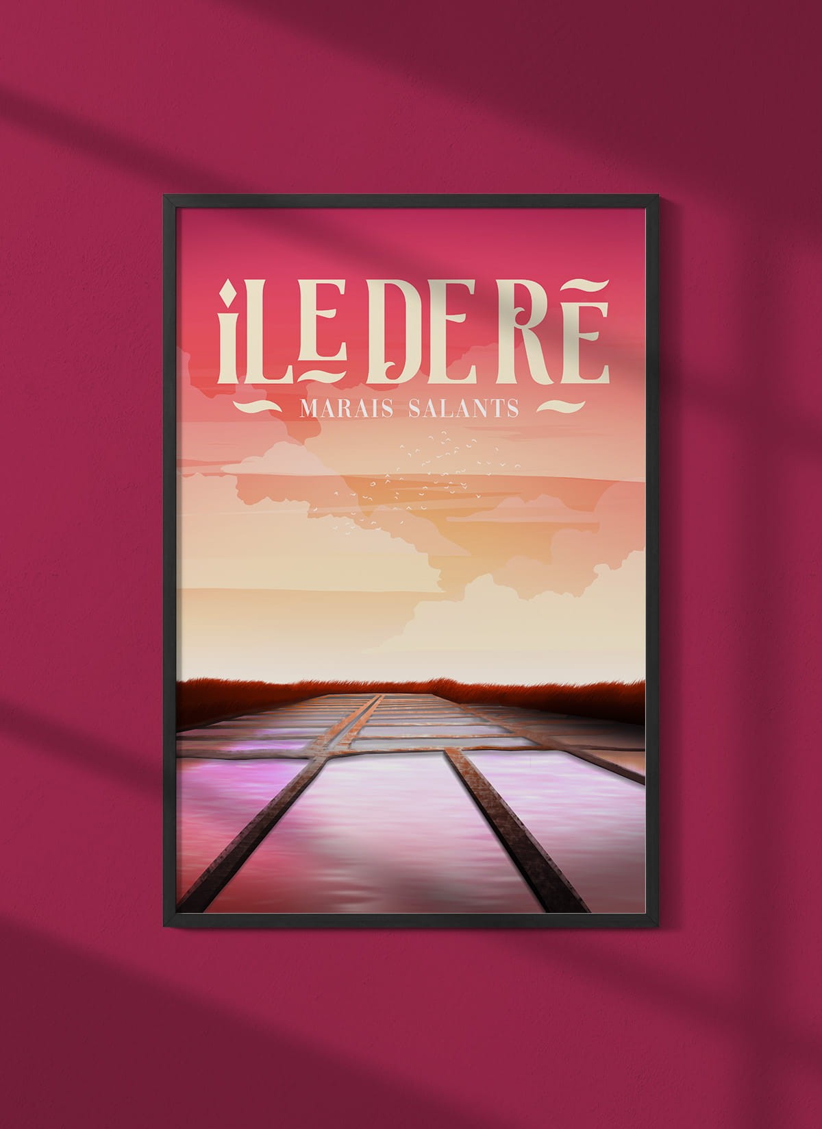 Affiche ville Île de Ré : Marais salants