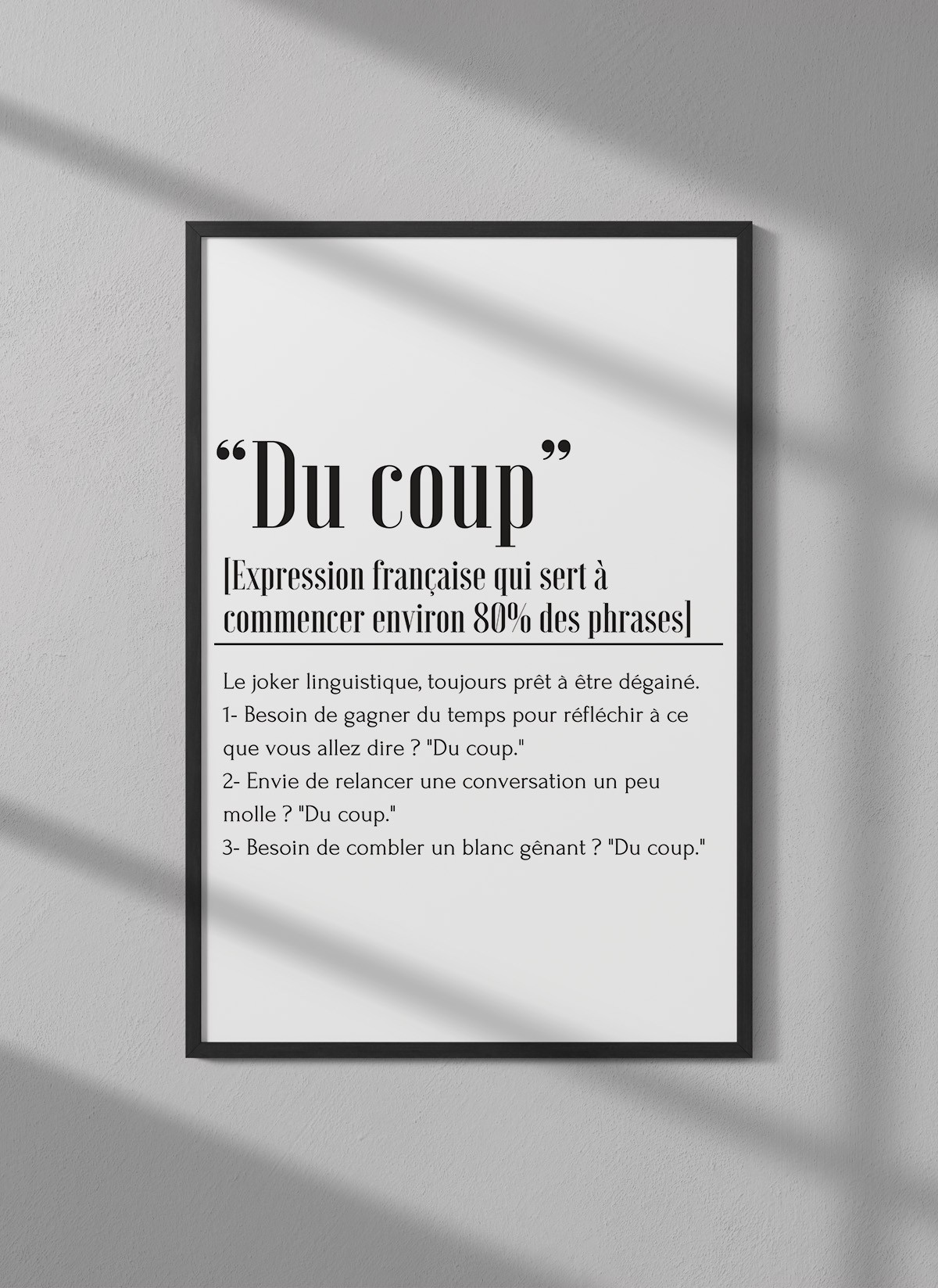 Affiche Définition "Du coup"
