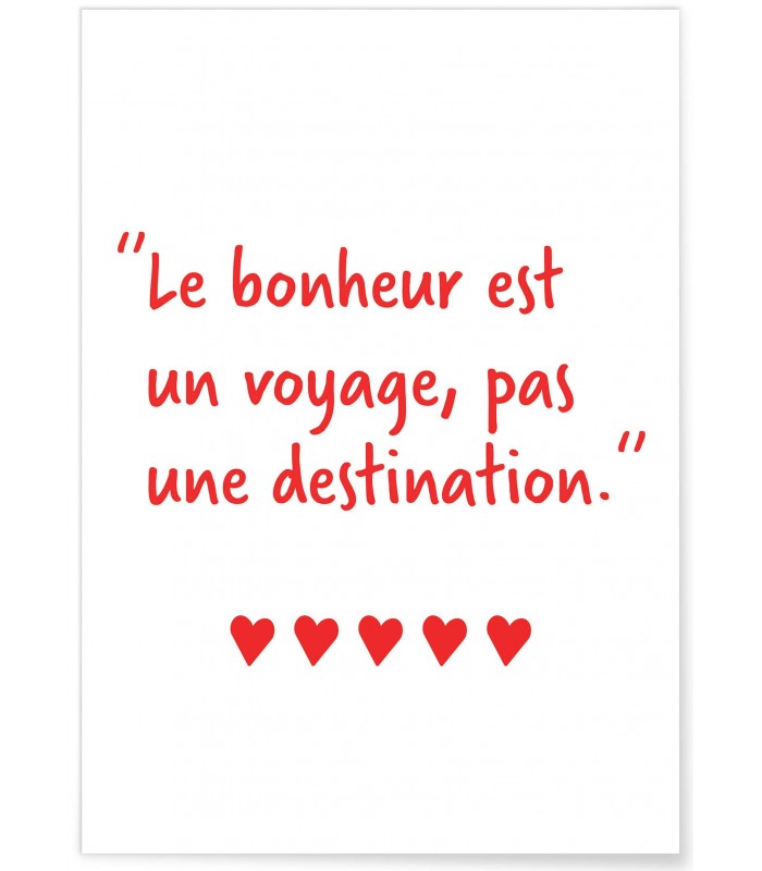 Affiche Le bonheur est un voyage