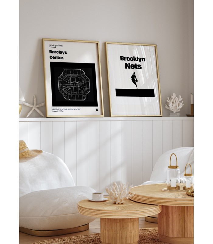 Affiche Brooklyn Nets - Design minimaliste