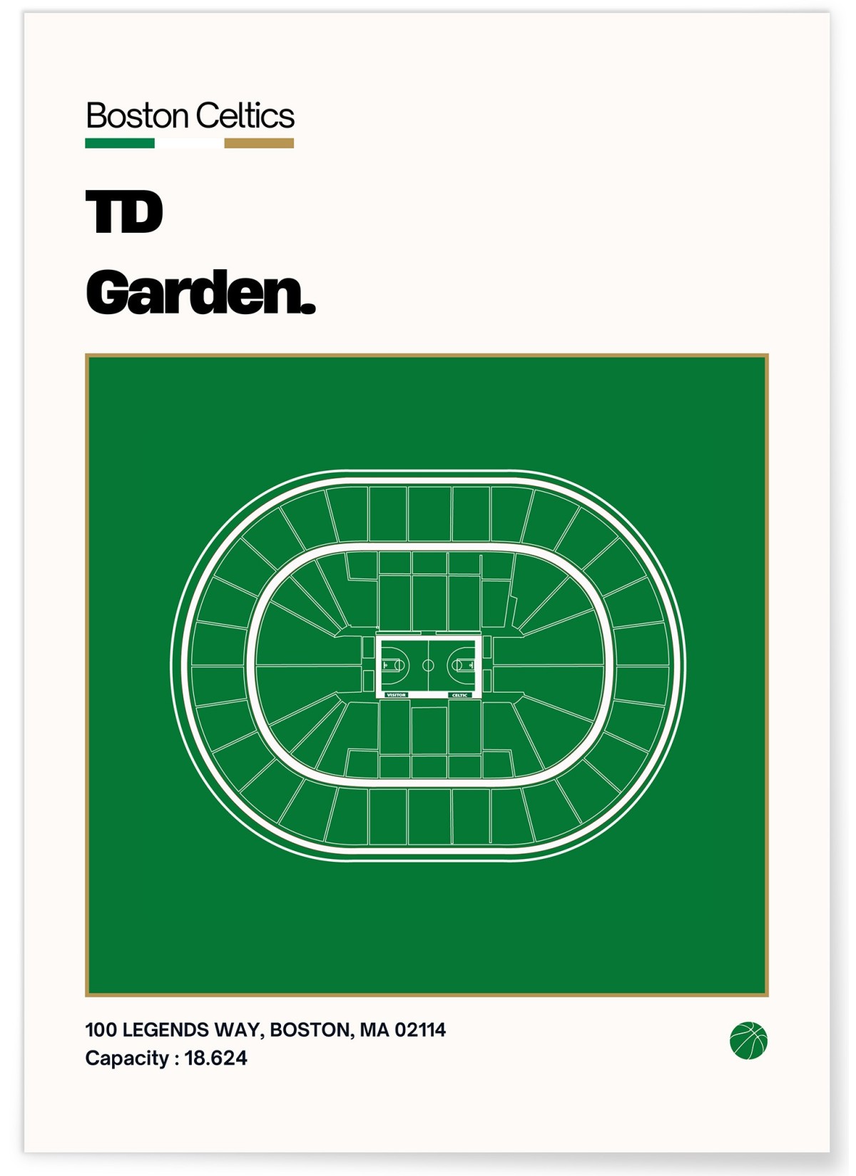 Affiche TD Garden - Boston Celtics