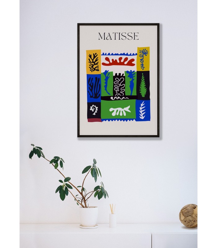Affiche Matisse "Composition Abstraite" – Bleu, rouge et noir