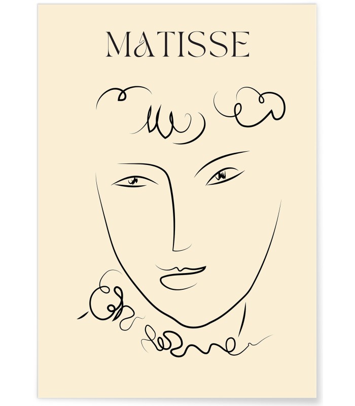 Affiche Matisse "Portrait Linéaire" – Dessin minimaliste