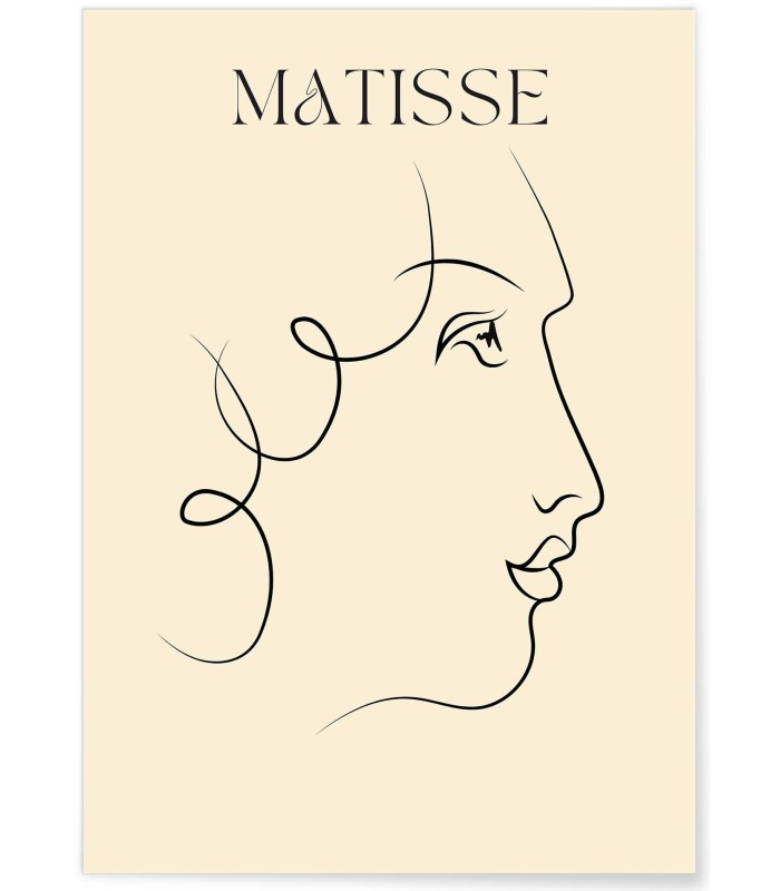 Affiche Matisse "Profil Élégant" – Ligne fine et épurée