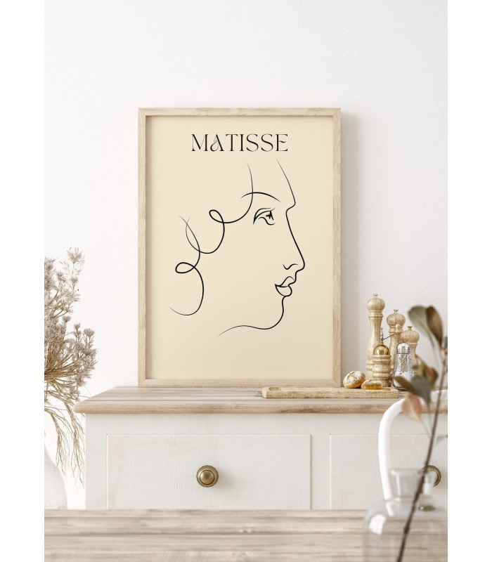 Affiche Matisse "Profil Élégant" – Ligne fine et épurée