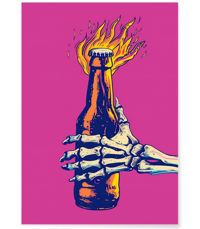 Affiche Squelette Pop Art