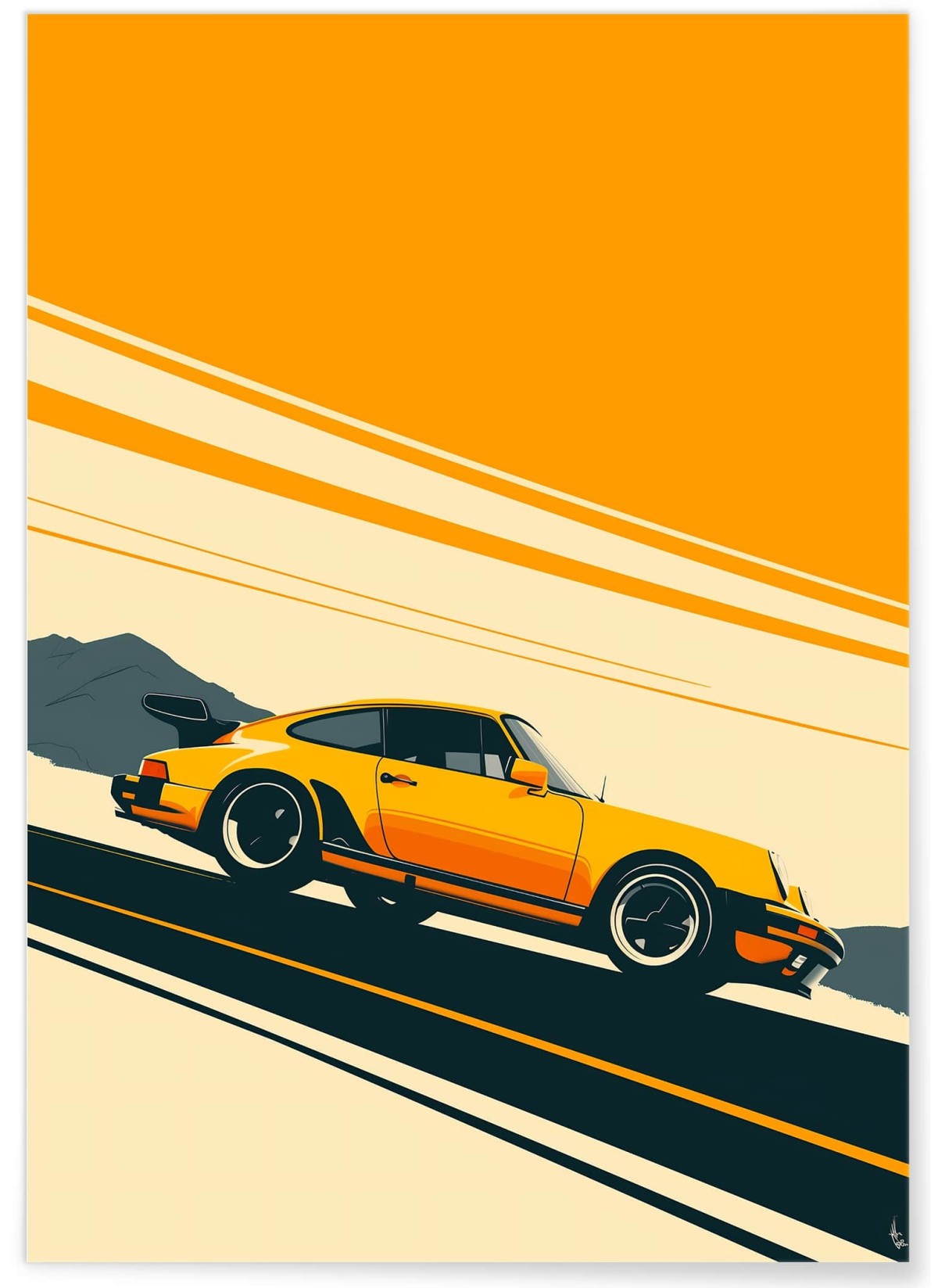 Affiche Porsche vintage graphique| L’Afficherie