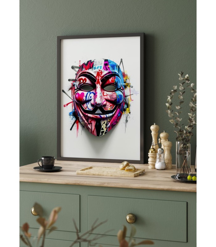 Affiche Masque Graffiti Pop Art