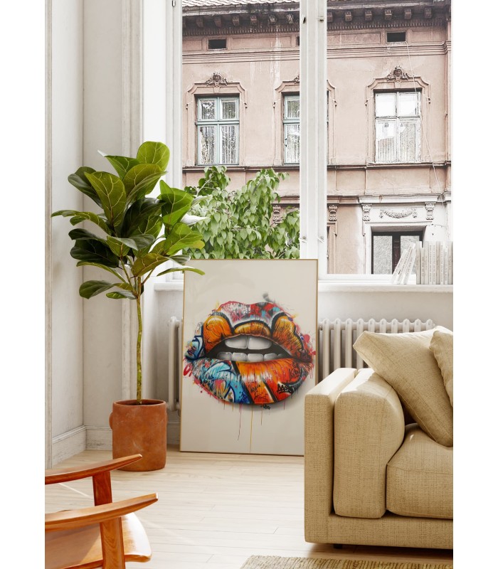 Affiche Lèvres Graffiti Pop Art