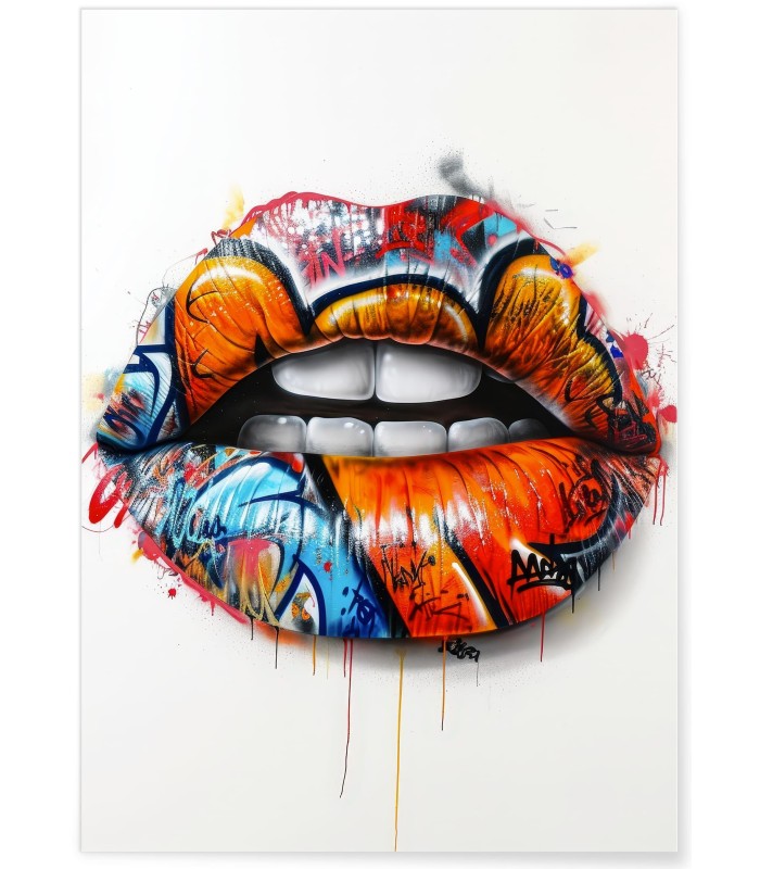 Affiche Lèvres Graffiti Pop Art