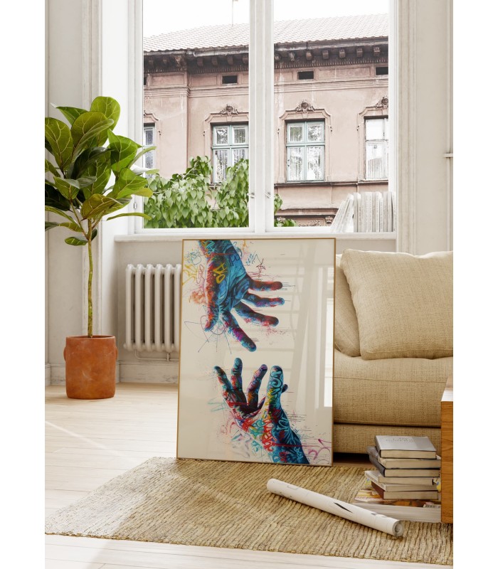 Affiche Mains Graffiti Pop Art