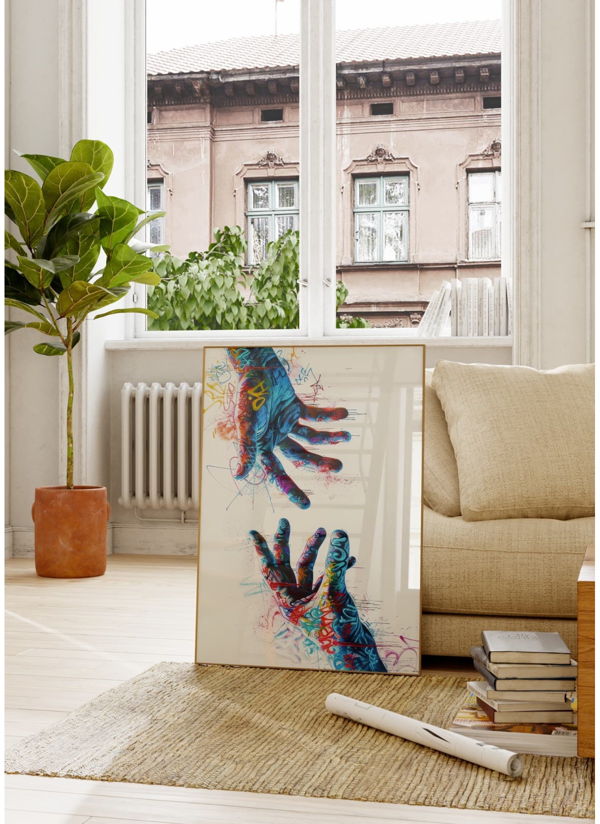Affiche Mains Graffiti Pop Art
