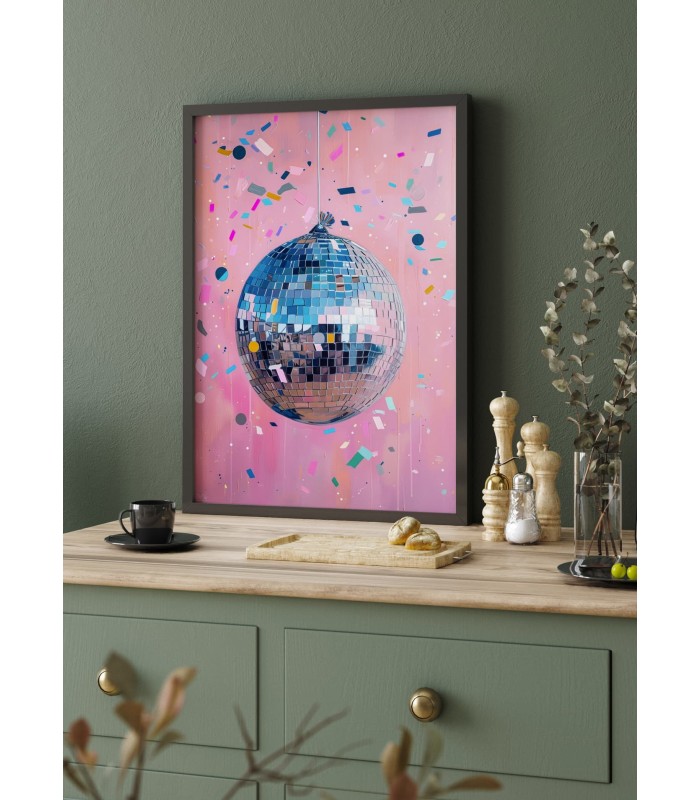 Affiche Boule Disco Pop Art