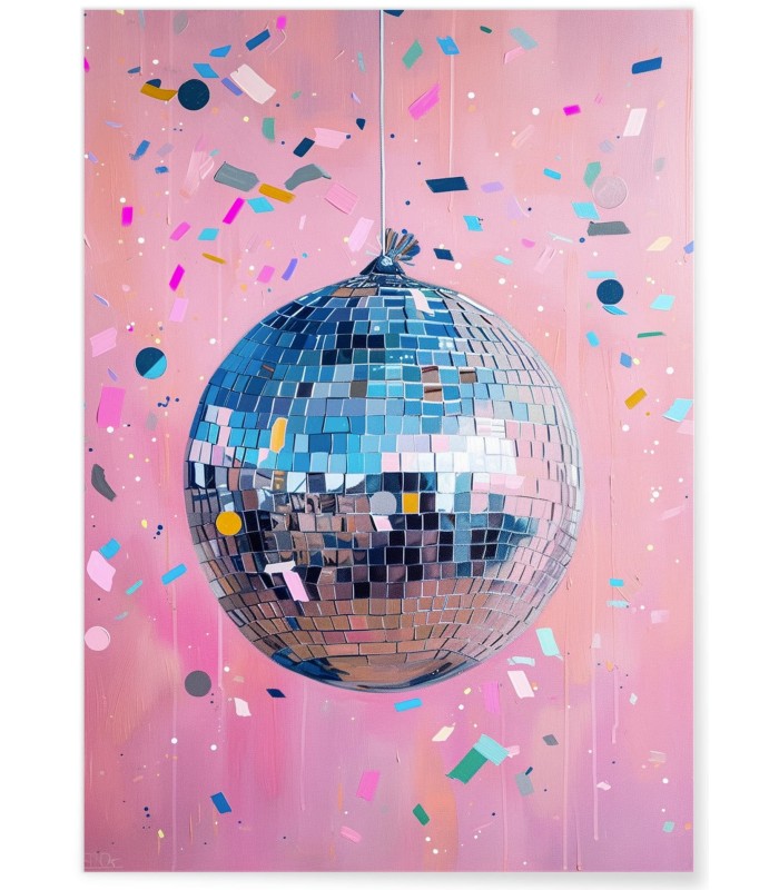 Affiche Boule Disco Pop Art