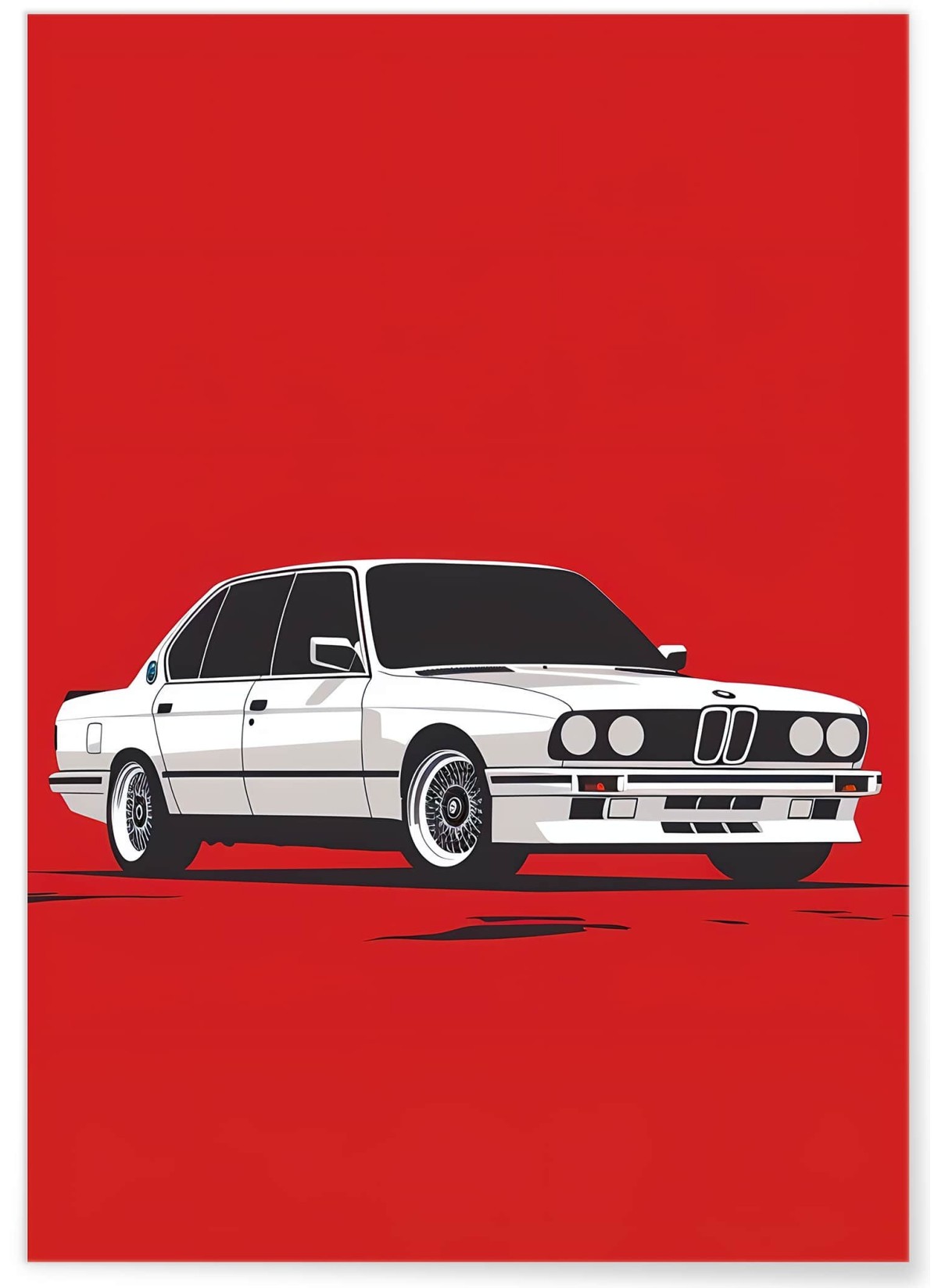 Affiche BMW E28 minimaliste| L’Afficherie