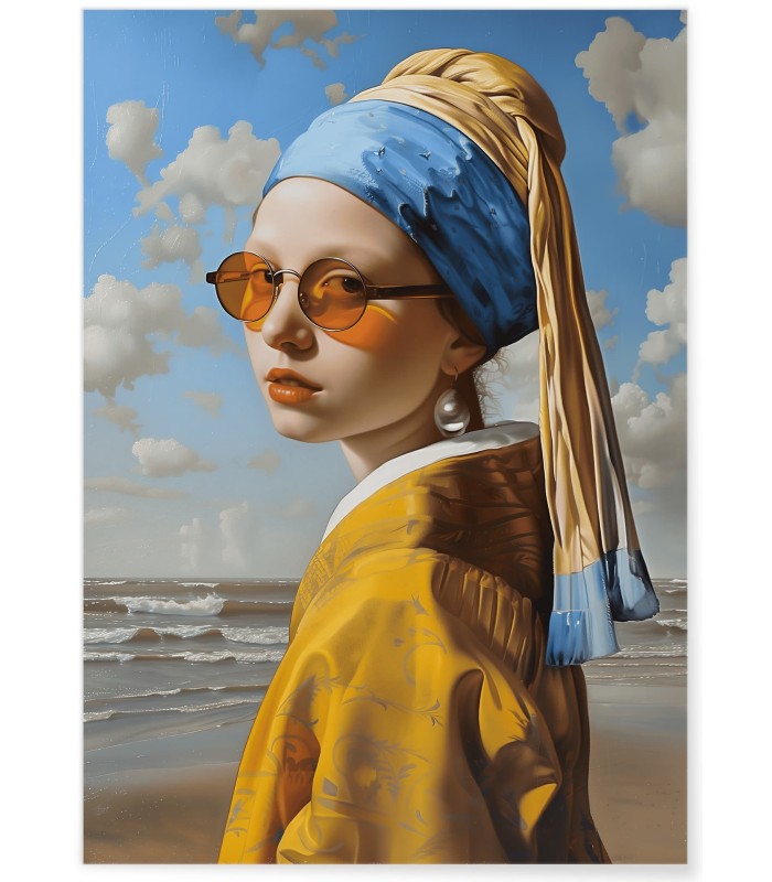 Affiche Jeune Fille avec Perle Moderne