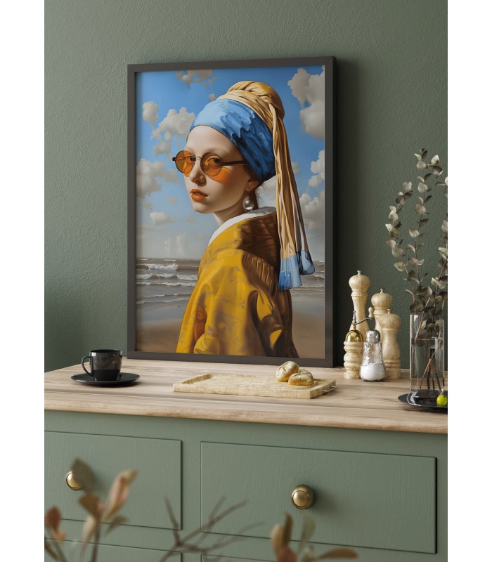 Affiche Jeune Fille avec Perle Moderne