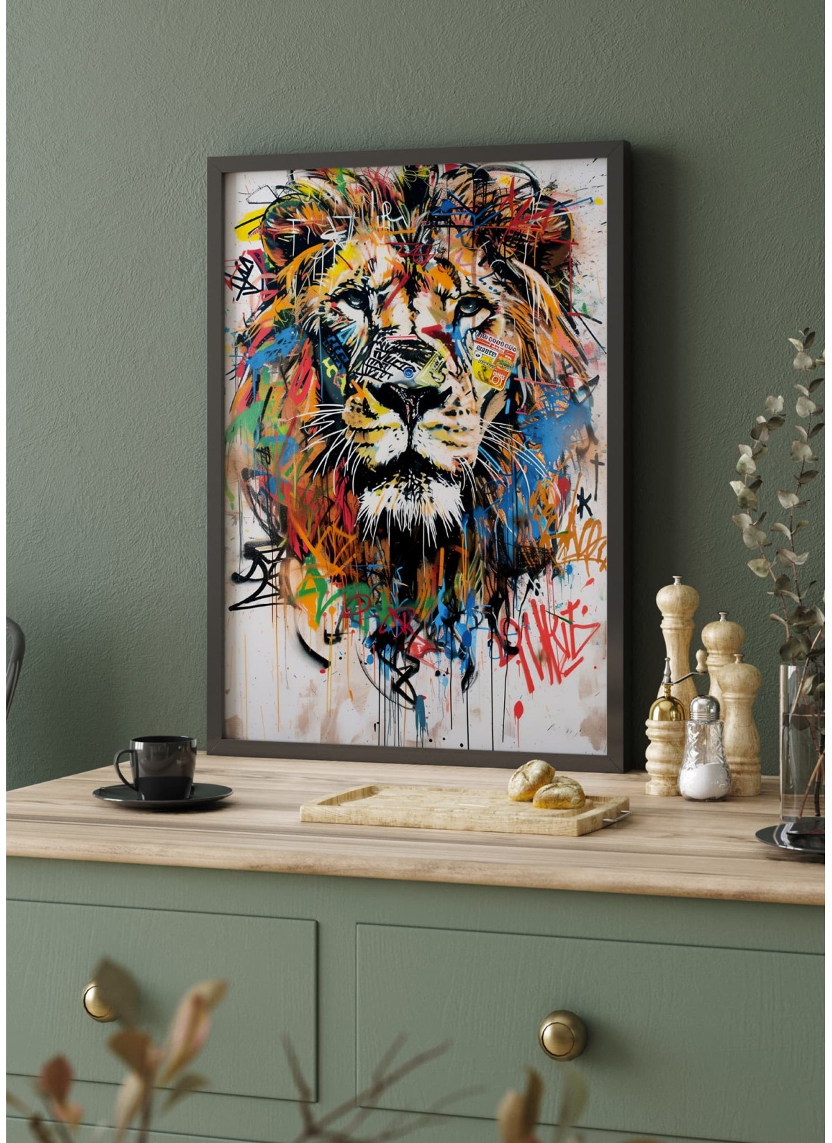 Affiche Lion Graffiti Pop Art