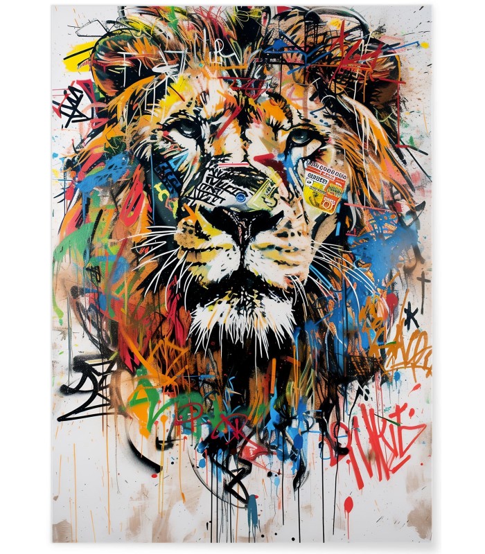 Affiche Lion Graffiti Pop Art
