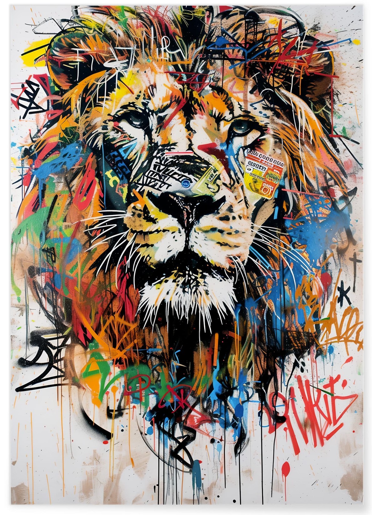 Affiche Lion Graffiti Pop Art