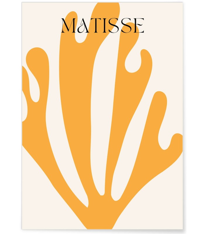 Affiche Matisse "Feuillage Ocre" – Motif végétal abstrait