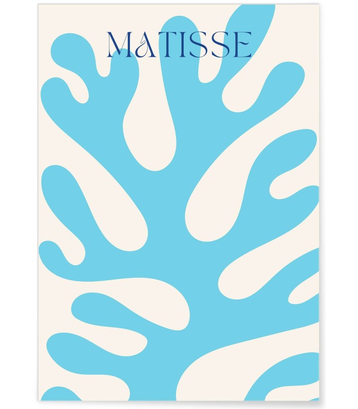 Affiche Matisse "Feuillage Bleu" – Forme végétale épurée