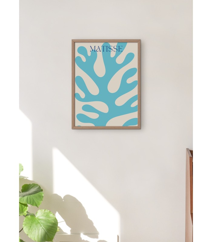 Affiche Matisse "Feuillage Bleu" – Forme végétale épurée