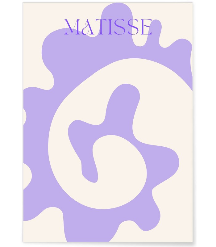 Affiche Matisse "Motif Végétal" – Abstraction en lavande