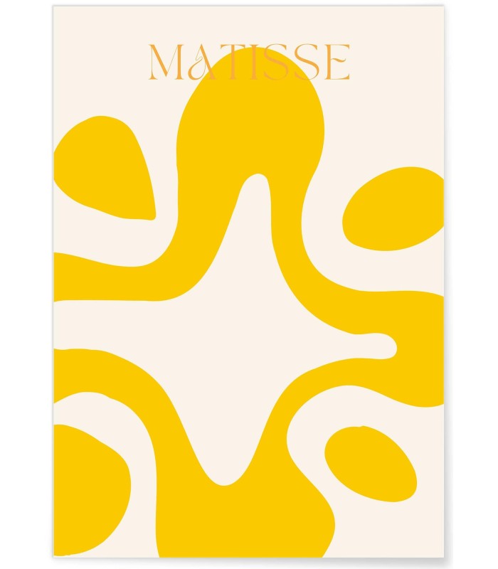 Affiche Matisse "Composition Soleil" – Abstraction en jaune