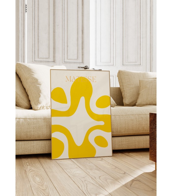 Affiche Matisse "Composition Soleil" – Abstraction en jaune