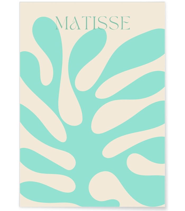 Affiche Matisse "Feuillage Menthe" – Art abstrait organique