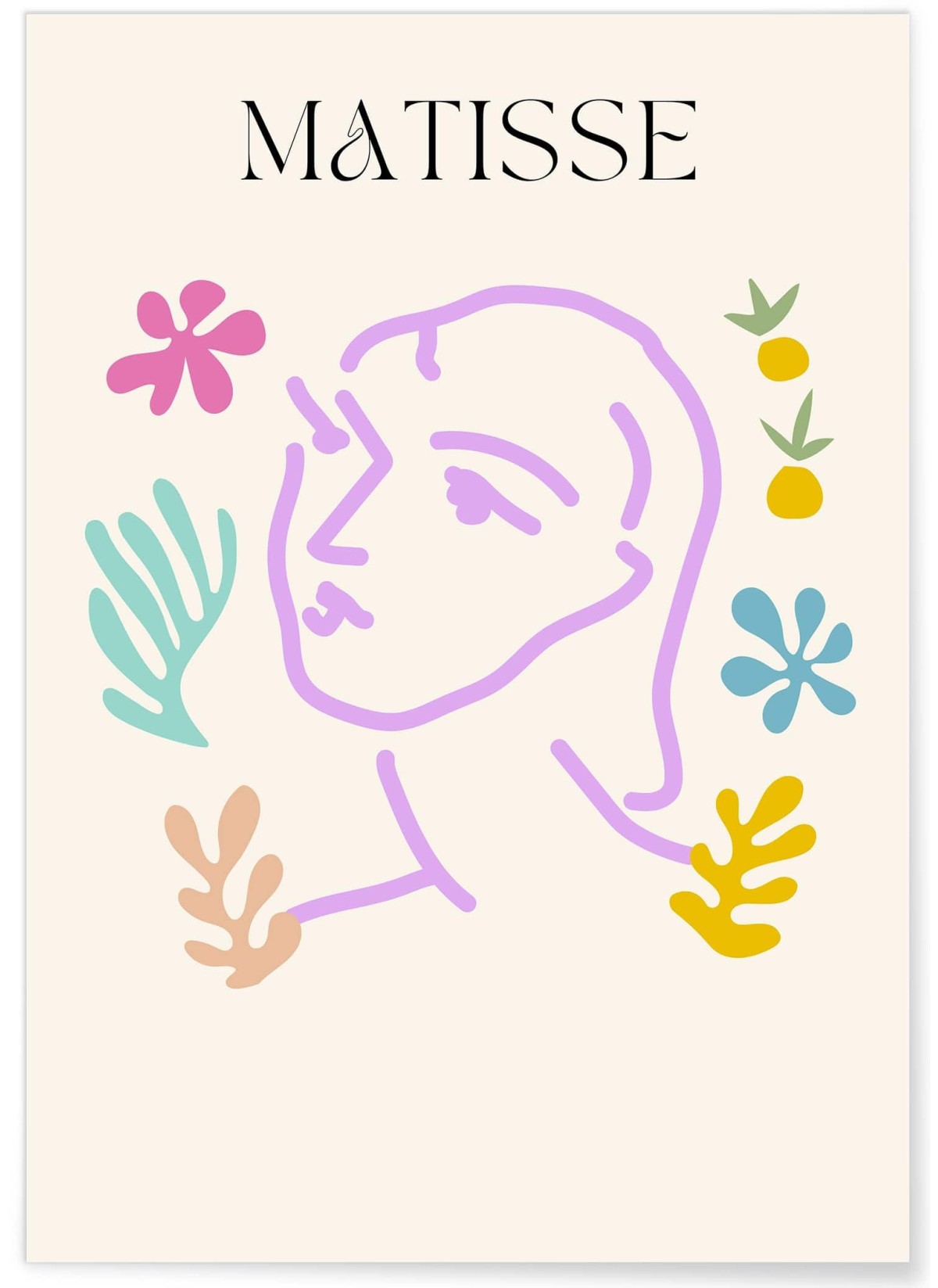 Affiche Matisse "Portrait Fleuri" – Art minimaliste