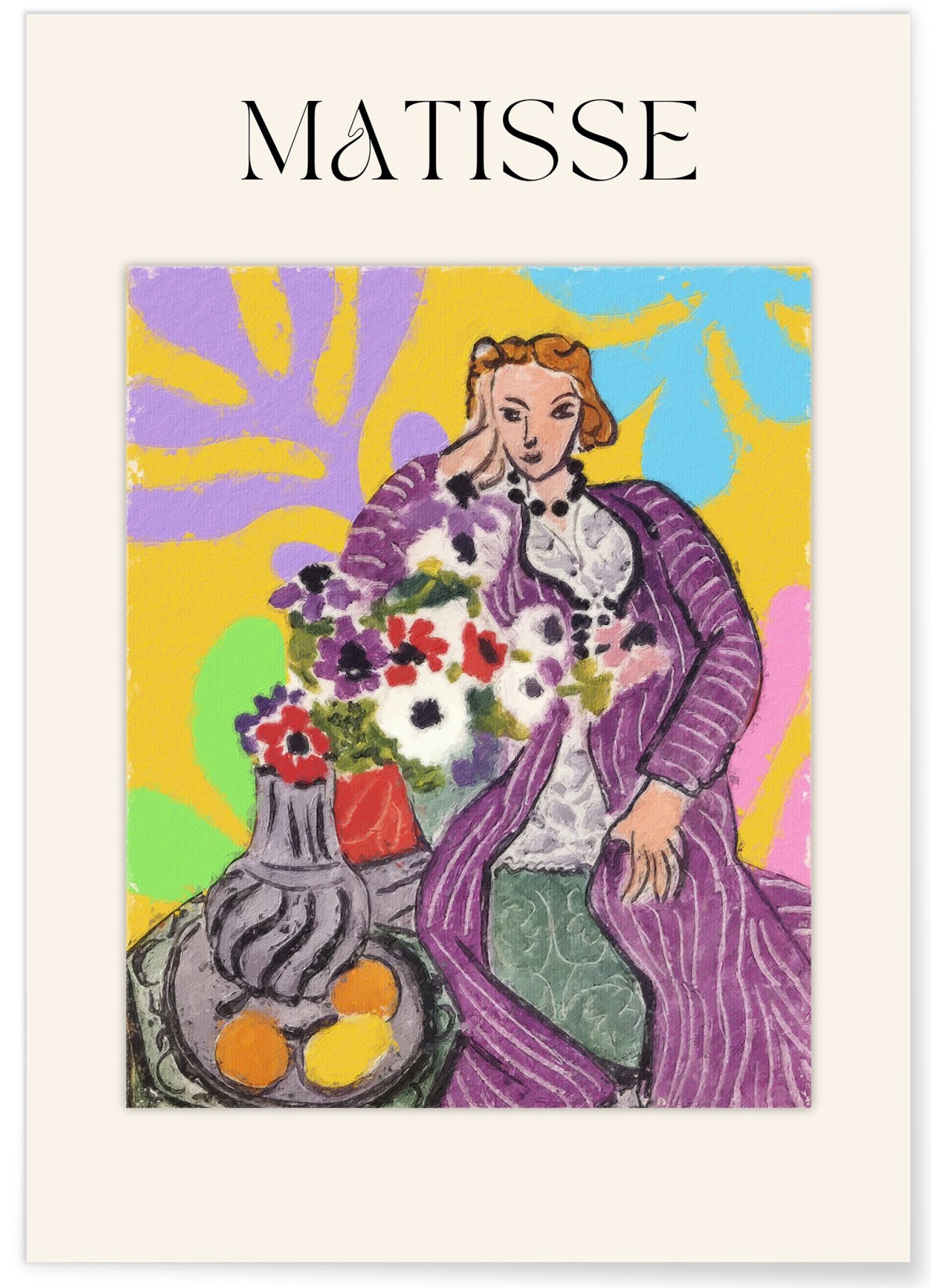 Affiche Matisse - Femme et Fleurs